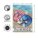Seaside Welcome Suede Flag Garden