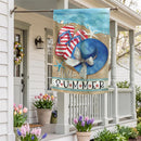 Seaside Welcome Suede Flag House