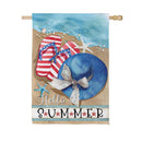 Seaside Welcome Suede Flag House