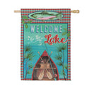 Welcome To The Lake Suede House Flag