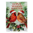 Snowbirds Love Warms Winter Suede Flag House