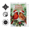Snowbirds Love Warms Winter Suede Flag House