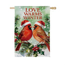 Snowbirds Love Warms Winter Suede Flag House