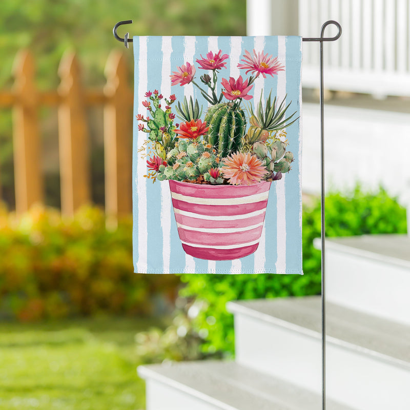 Welcoming Succulent Suede Garden Flag