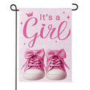 It's a Girl Pink Suede Garden Flag