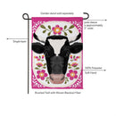 Floral Patterned Cow Suede Flag Garden