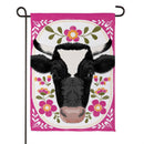 Floral Patterned Cow Suede Flag Garden