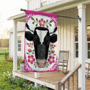 Floral Patterned Cow Suede Flag House