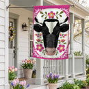 Floral Patterned Cow Suede Flag House