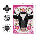 Floral Patterned Cow Suede Flag House
