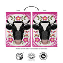 Floral Patterned Cow Suede Flag House