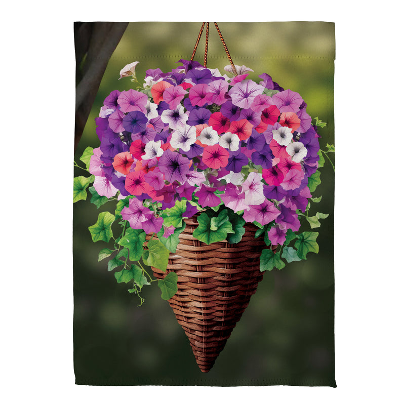 Petunia Basket Suede Garden Flag