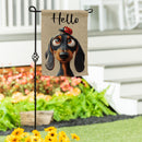 Dog & Ladybug Suede Garden Flag