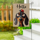 Dog & Ladybug Suede Garden Flag