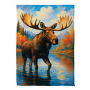 Autumn Moose Suede Flag Garden