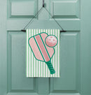 Pastel Pickleball Suede Garden Flag