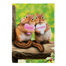 Valentine Chipmunks Suede House Flag