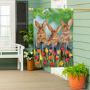 Whimsy Bunny Trio Suede House Flag