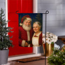 Mr. & Mrs. Claus Portrait Suede Flag Garden