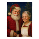 Mr. & Mrs. Claus Portrait Suede Flag Garden
