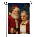 Mr. & Mrs. Claus Portrait Suede Flag Garden