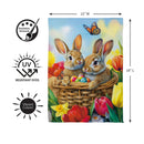 Basket Of Bunnies Suede Flag Garden