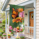 Cottage Garden Monarch Visit Suede Flag House