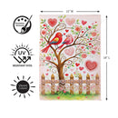 Lovebirds in Bloom Suede Garden Flag Garden