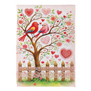 Lovebirds in Bloom Suede Garden Flag Garden