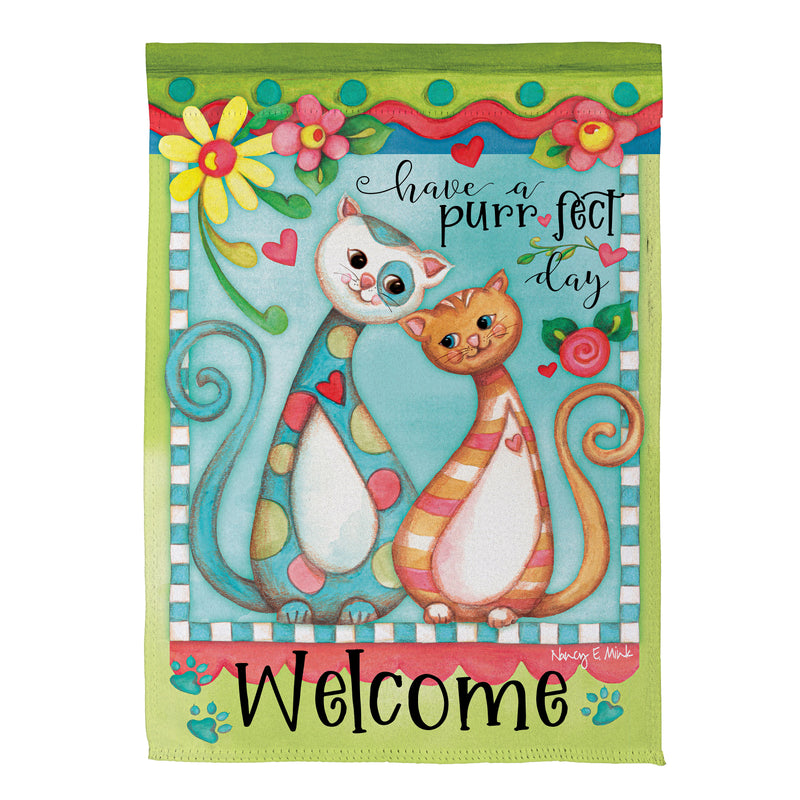 Purr-fect Day Suede House Flag