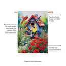 Americana Songbirds Garden Suede House Flag