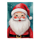 Rosy Cheeked Santa Suede Flag House