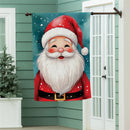 Rosy Cheeked Santa Suede Flag House