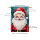 Rosy Cheeked Santa Suede Flag House