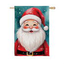 Rosy Cheeked Santa Suede Flag House