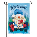 Winter Gnome Welcome Suede Garden Flag Garden