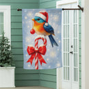 Candy Cane Bird Suede Flag House