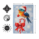 Candy Cane Bird Suede Flag House
