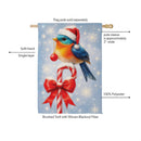 Candy Cane Bird Suede Flag House