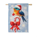 Candy Cane Bird Suede Flag House