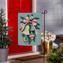 Pink Bow Bells Suede Flag Garden