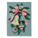 Pink Bow Bells Suede Flag Garden