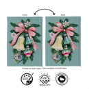 Pink Bow Bells Suede Flag Garden