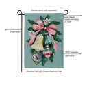 Pink Bow Bells Suede Flag Garden
