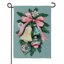 Pink Bow Bells Suede Flag Garden
