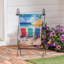 Coastal Chairs by the Shore Suede Garden Flag