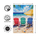 Coastal Chairs by the Shore Suede Garden Flag
