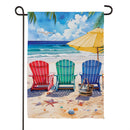 Coastal Chairs by the Shore Suede Garden Flag