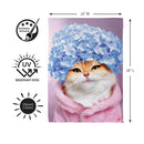 Hydrangea Cat Suede Flag Garden