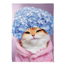 Hydrangea Cat Suede Flag House